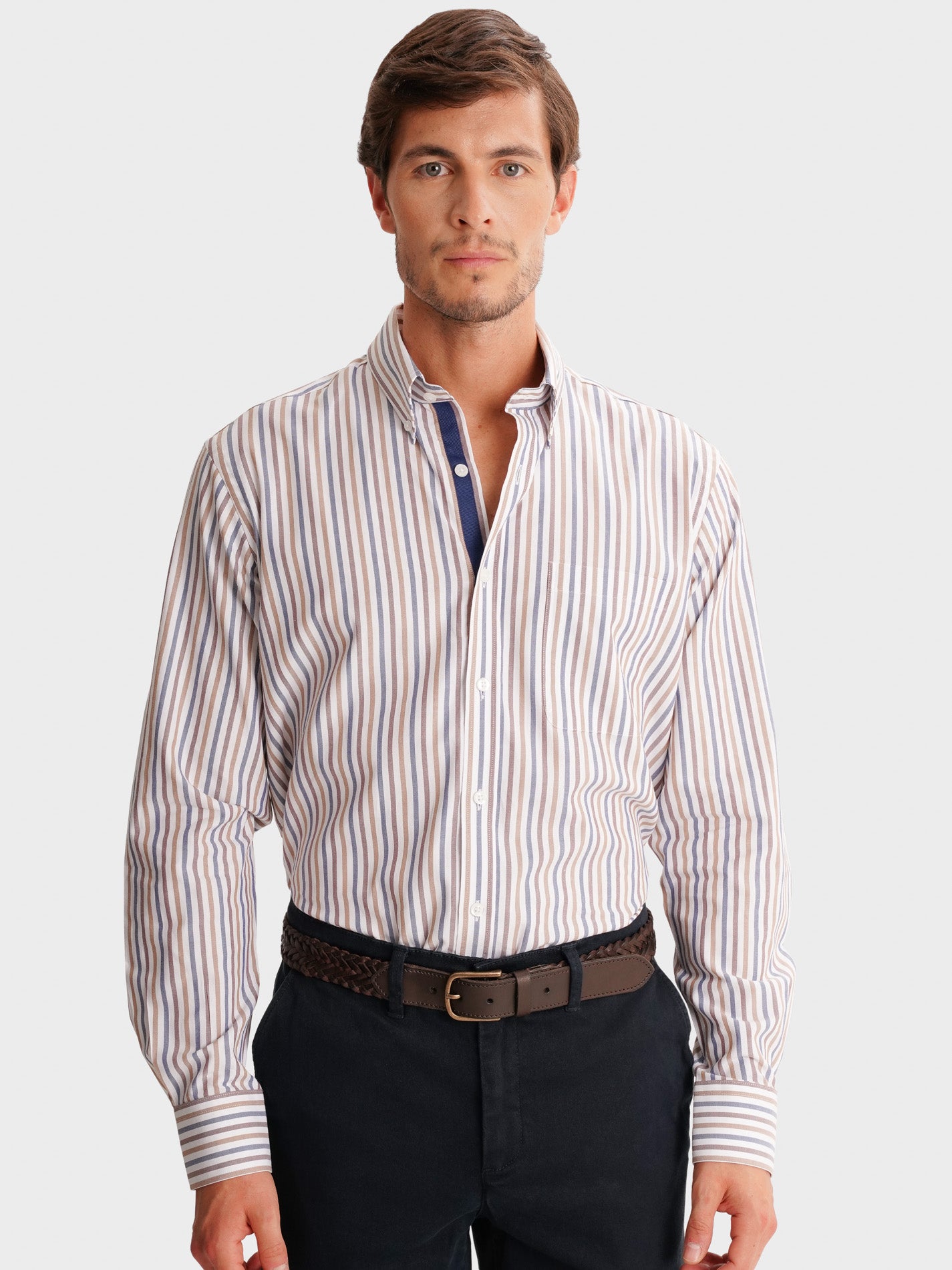 CAMISA MR BLANCA REGULAR FIT. AZUL
