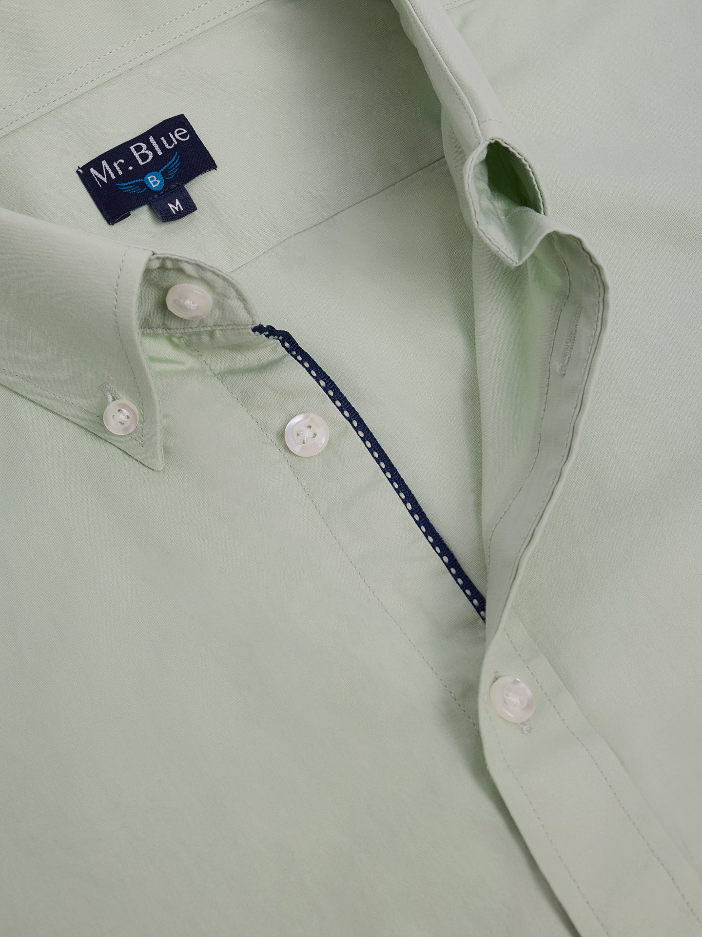 CAMISA ALGODÃO VERDE MANGA CURTA REGULAR FIT MR. BLUE