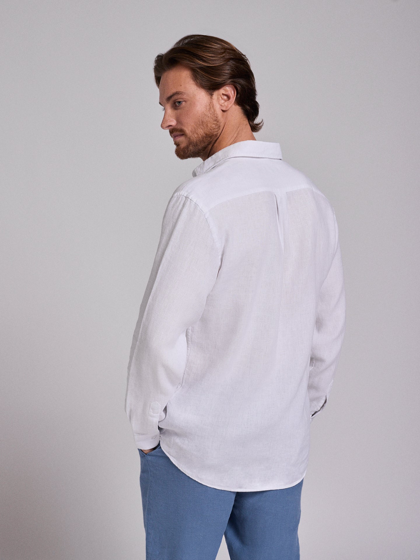 CAMISA LINHO TAILORED FIT BRANCA LISA MARK BELLUCCI