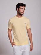 CAMISETA DE ALGODÓN AMARILLA MANGA CORTA REGULAR FIT MR. AZUL