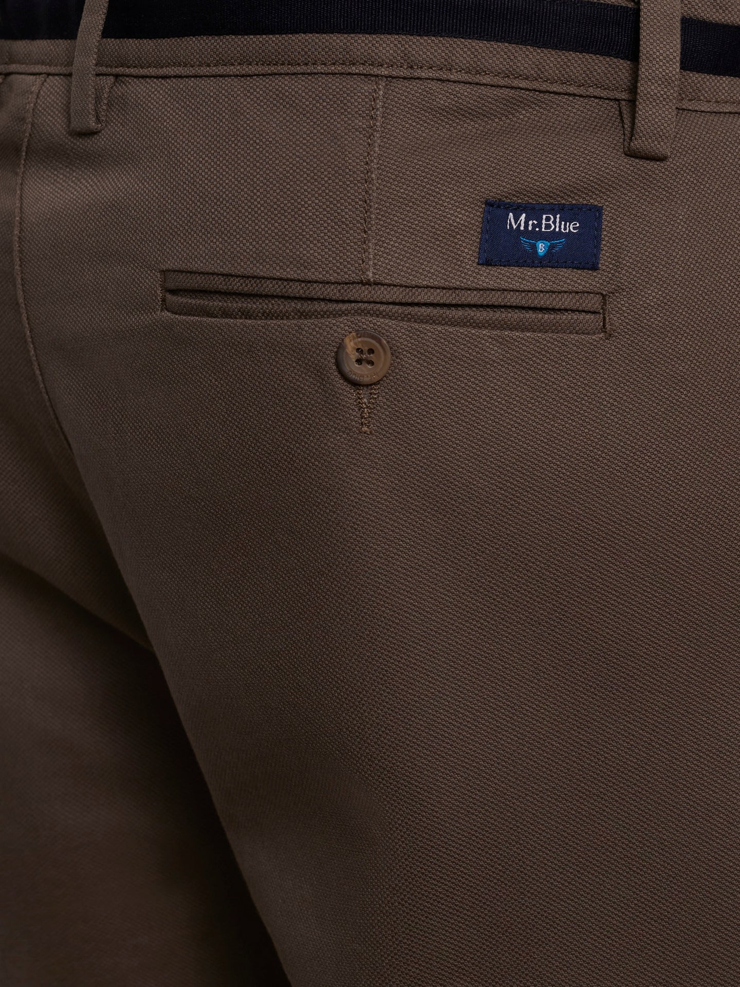 GREEN STRUCTURED TROUSERS SLIM FIT MR. BLUE
