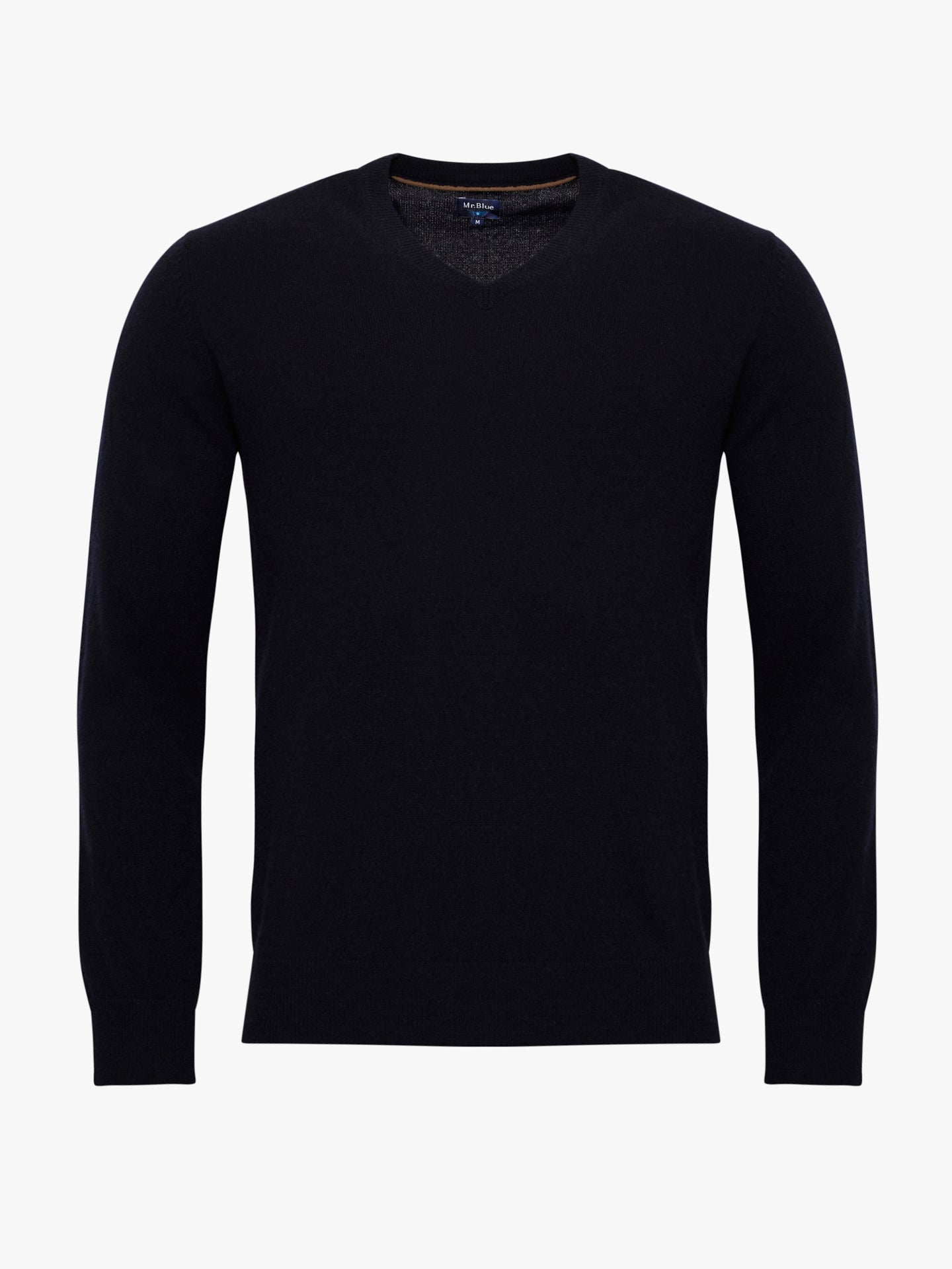 PULLOVER FINO AZUL COM COTOVELEIRA REGULAR FIT MR. BLUE
