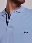 Polo Azul Manga Curta Regular Fit Mr. Blue