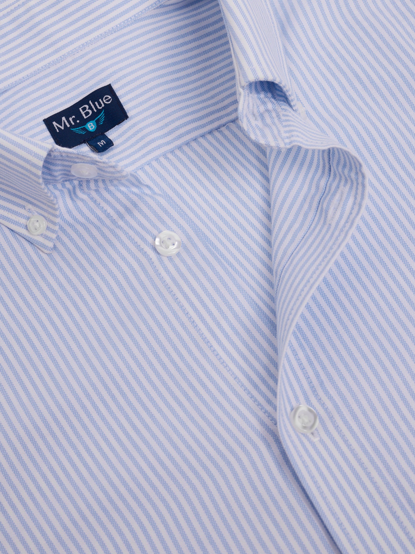 CAMISA ALGODÓN AZUL MANGA LARGA REGULAR FIT MR. AZUL