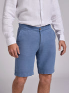 Bermuda Linho Azuis Regular Fit Mr. Blue