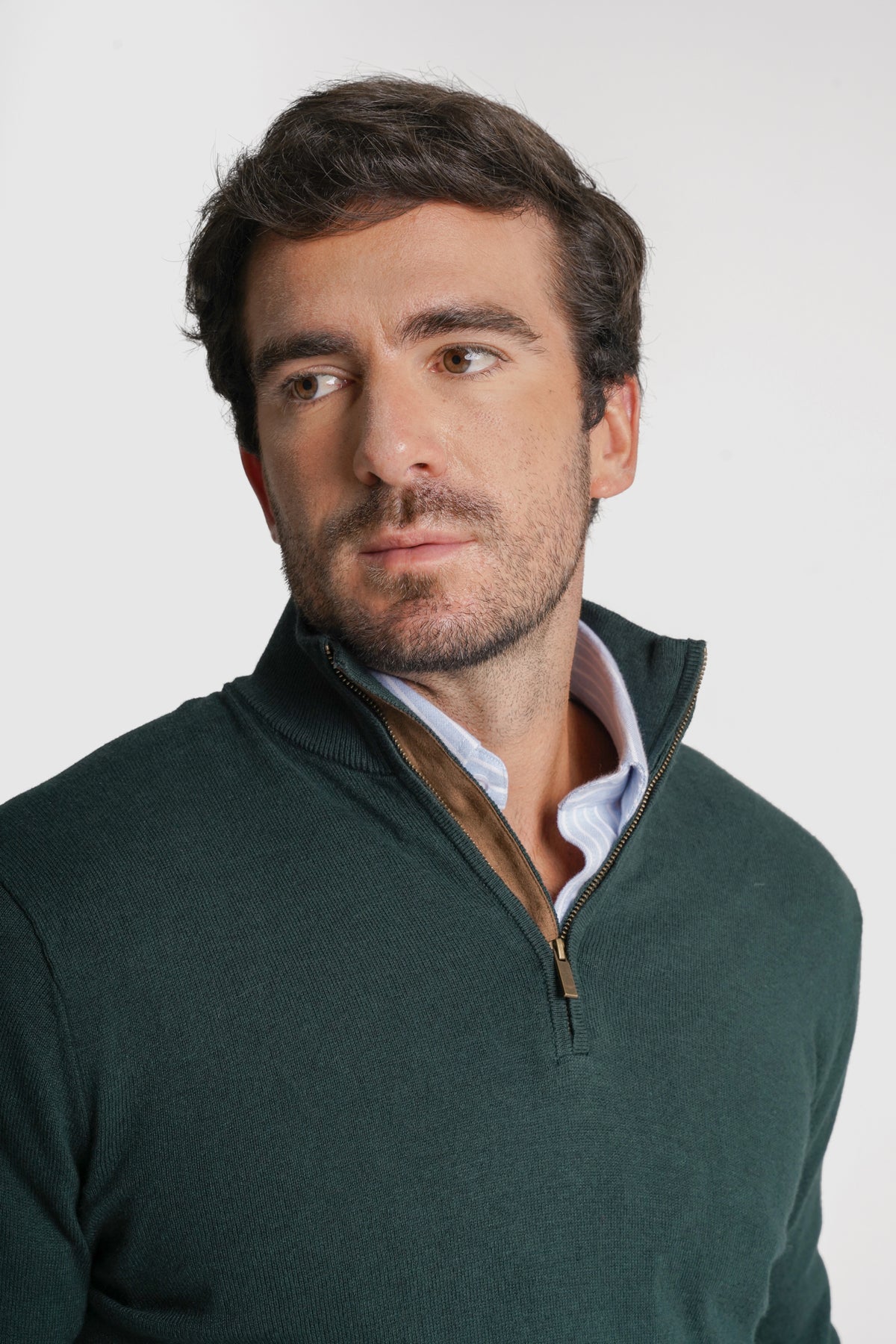 PULLOVER CAXEMIRA REGULAR FIT VERDE LISO MR. BLUE