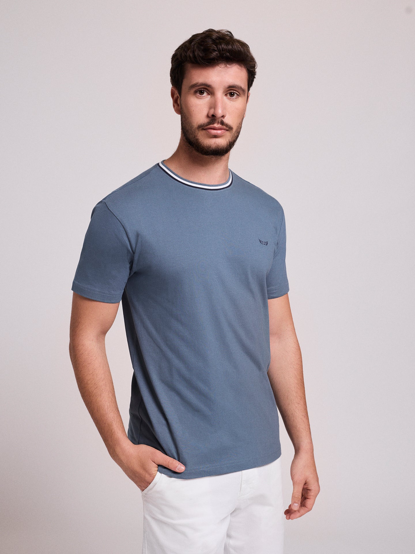 CAMISETA ALGODÓN VERDE MANGA CORTA REGULAR FIT MR. AZUL