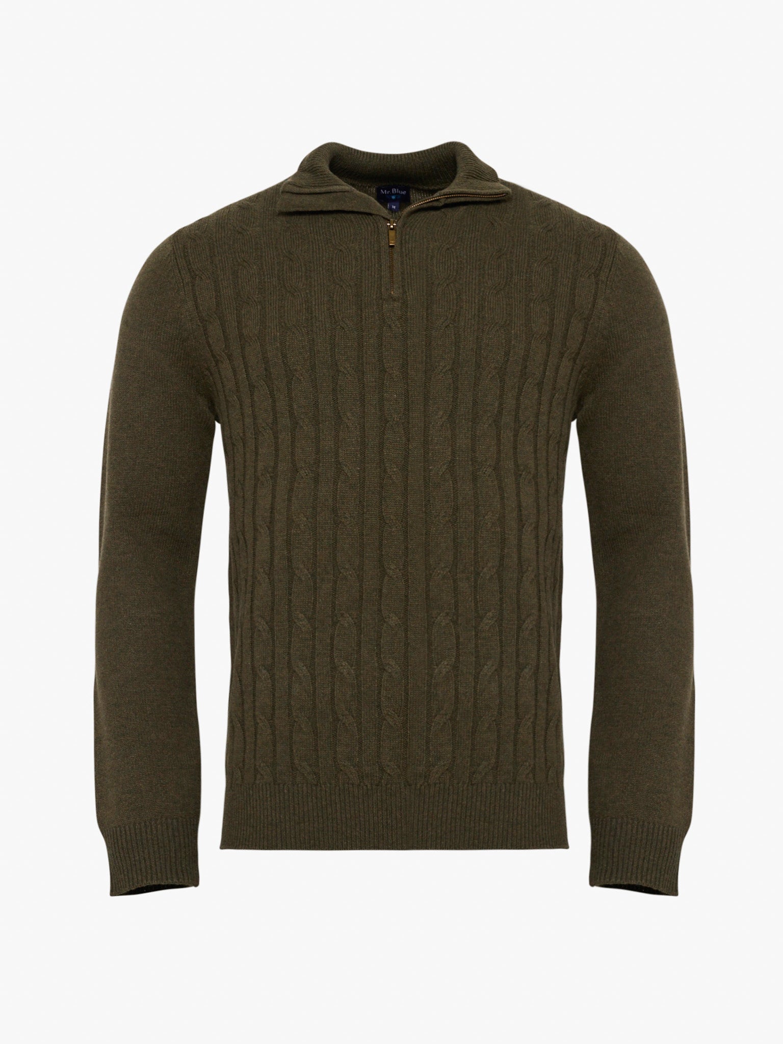 JERSEY DE LANA VERDE CON CODERAS MR REGULAR FIT. AZUL