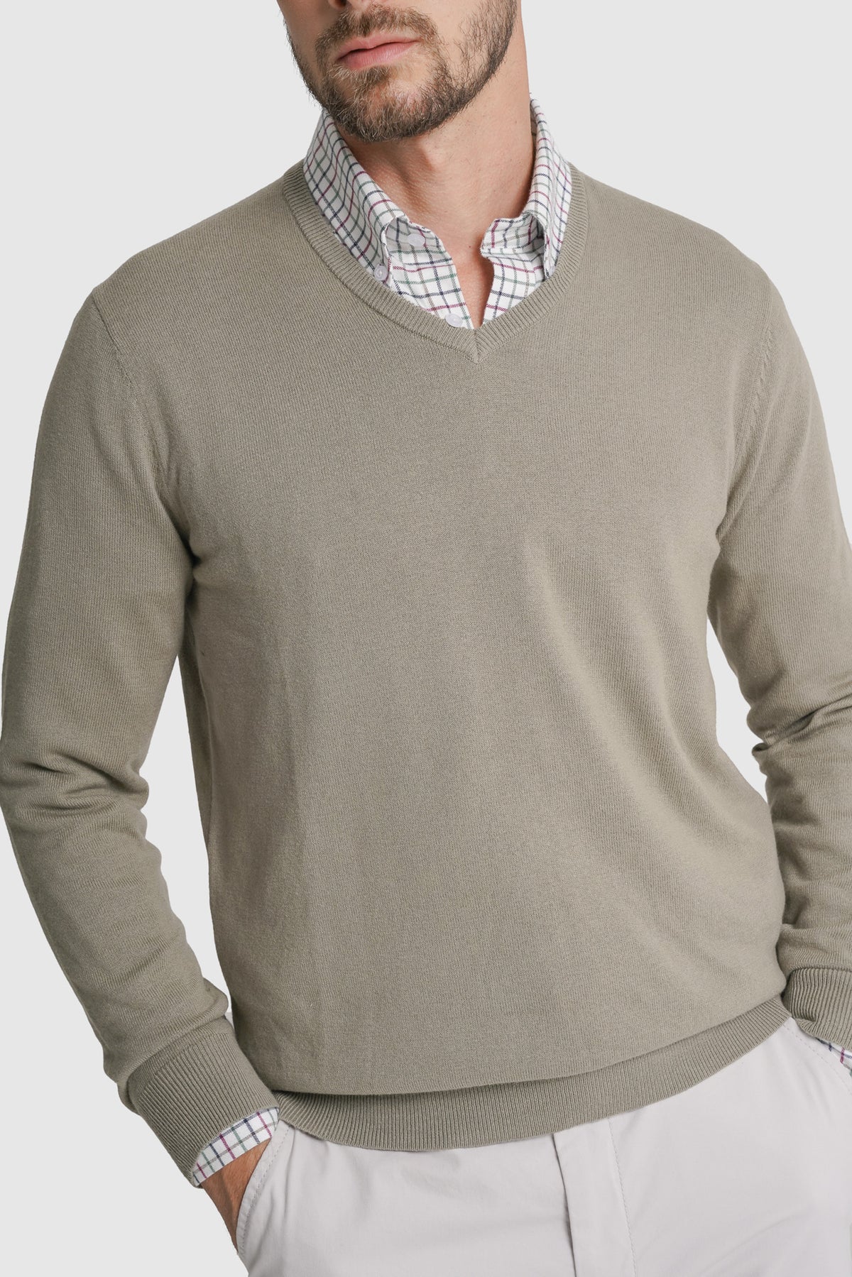 PULLOVER LÃ REGULAR FIT VERDE LISO MR. BLUE