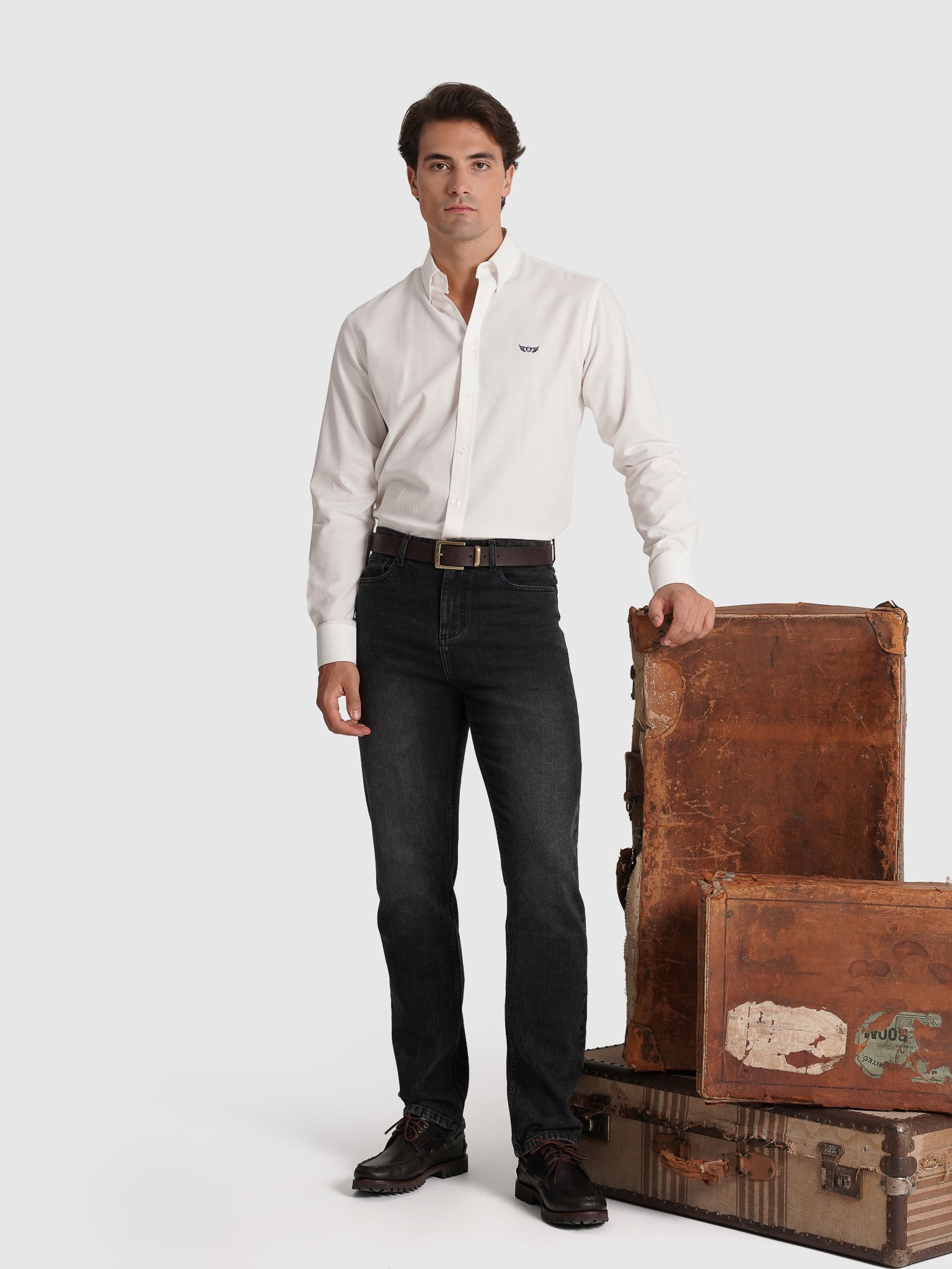 CAMISA OXFORD REGULAR FIT BRANCA LISA MR. BLUE