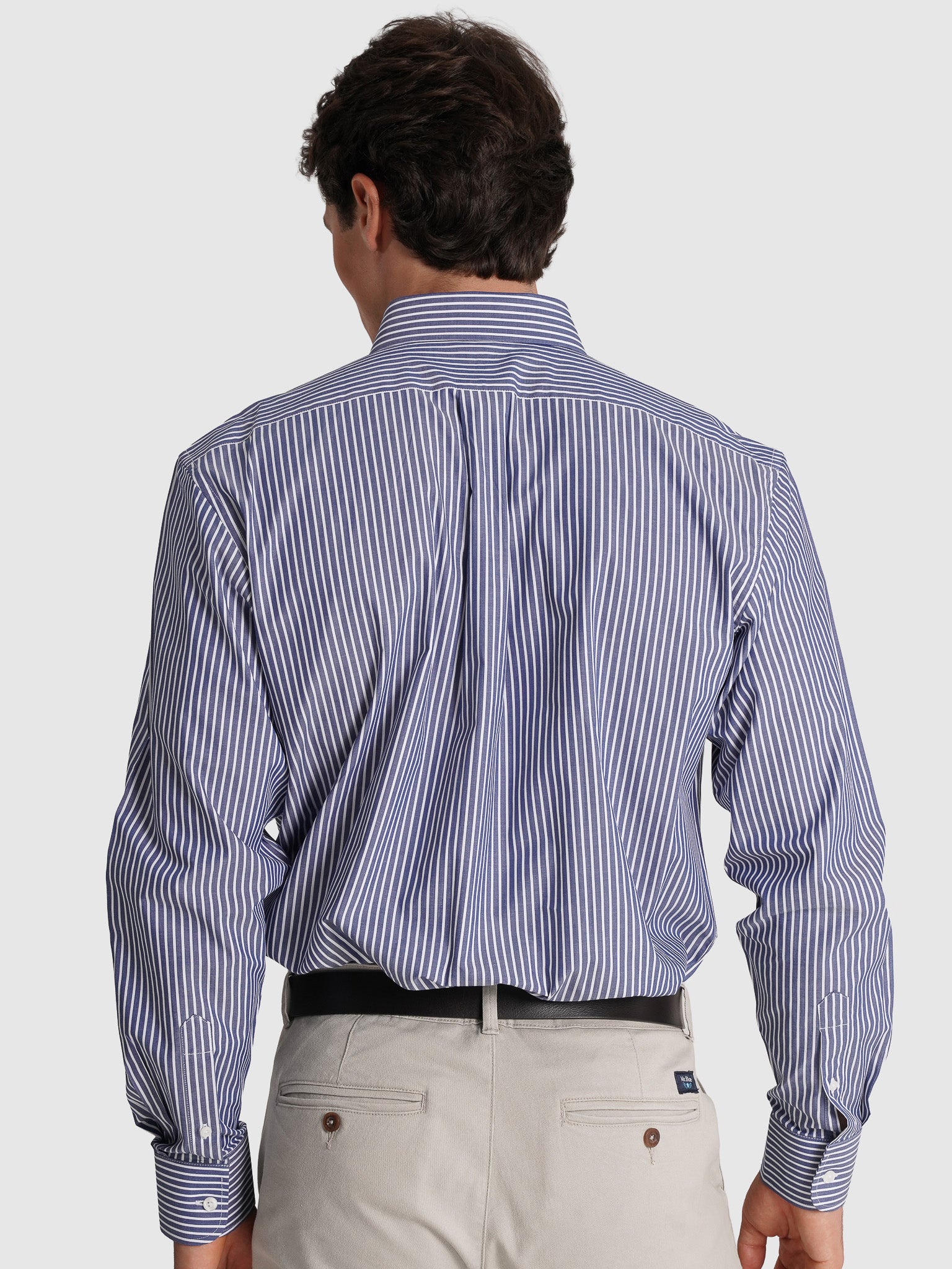 CAMISA TWILL REGULAR FIT AZUL ÀS RISCAS MR. BLUE