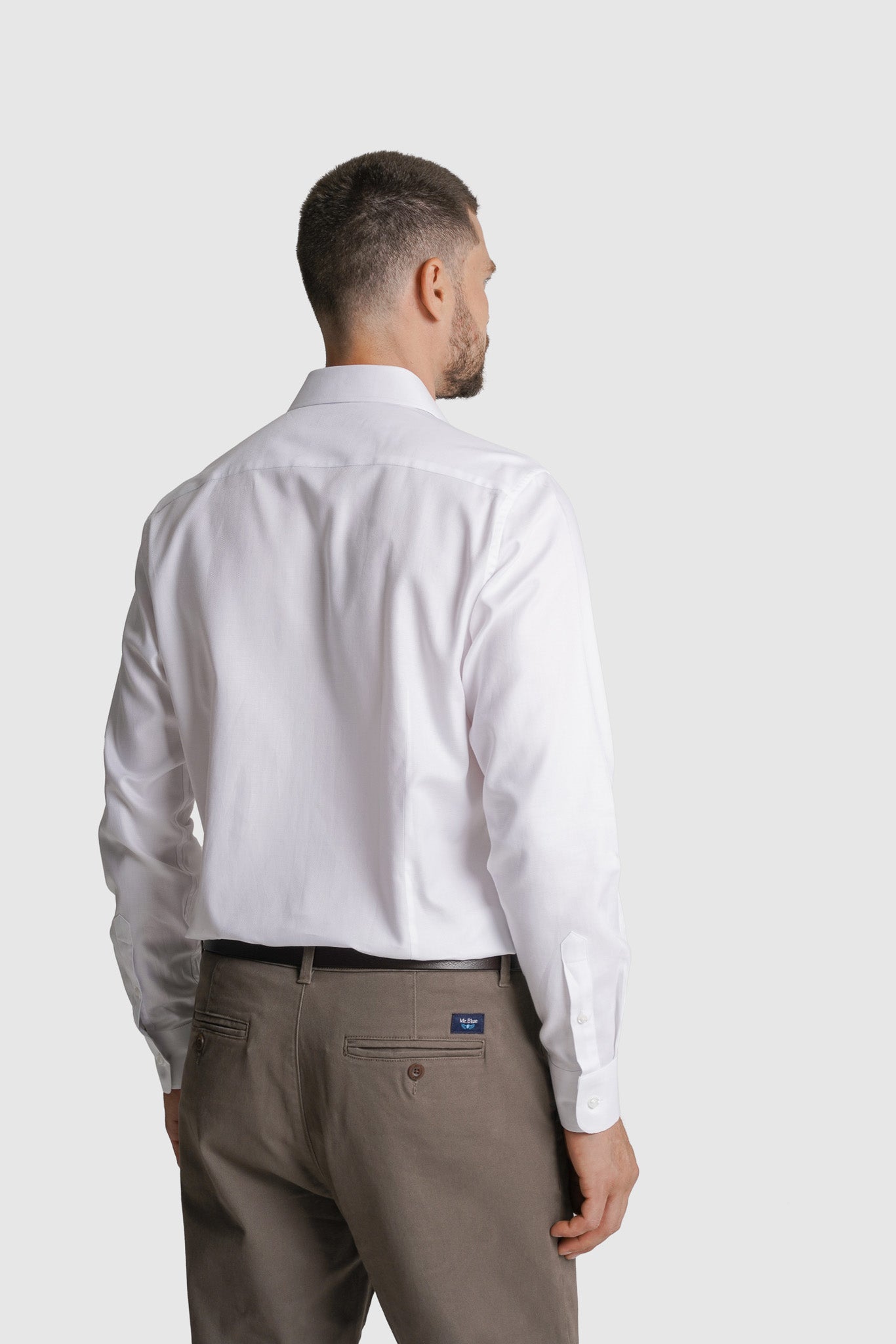 CAMISA DOBBY SLIM FIT BRANCA LISA MR. BLUE