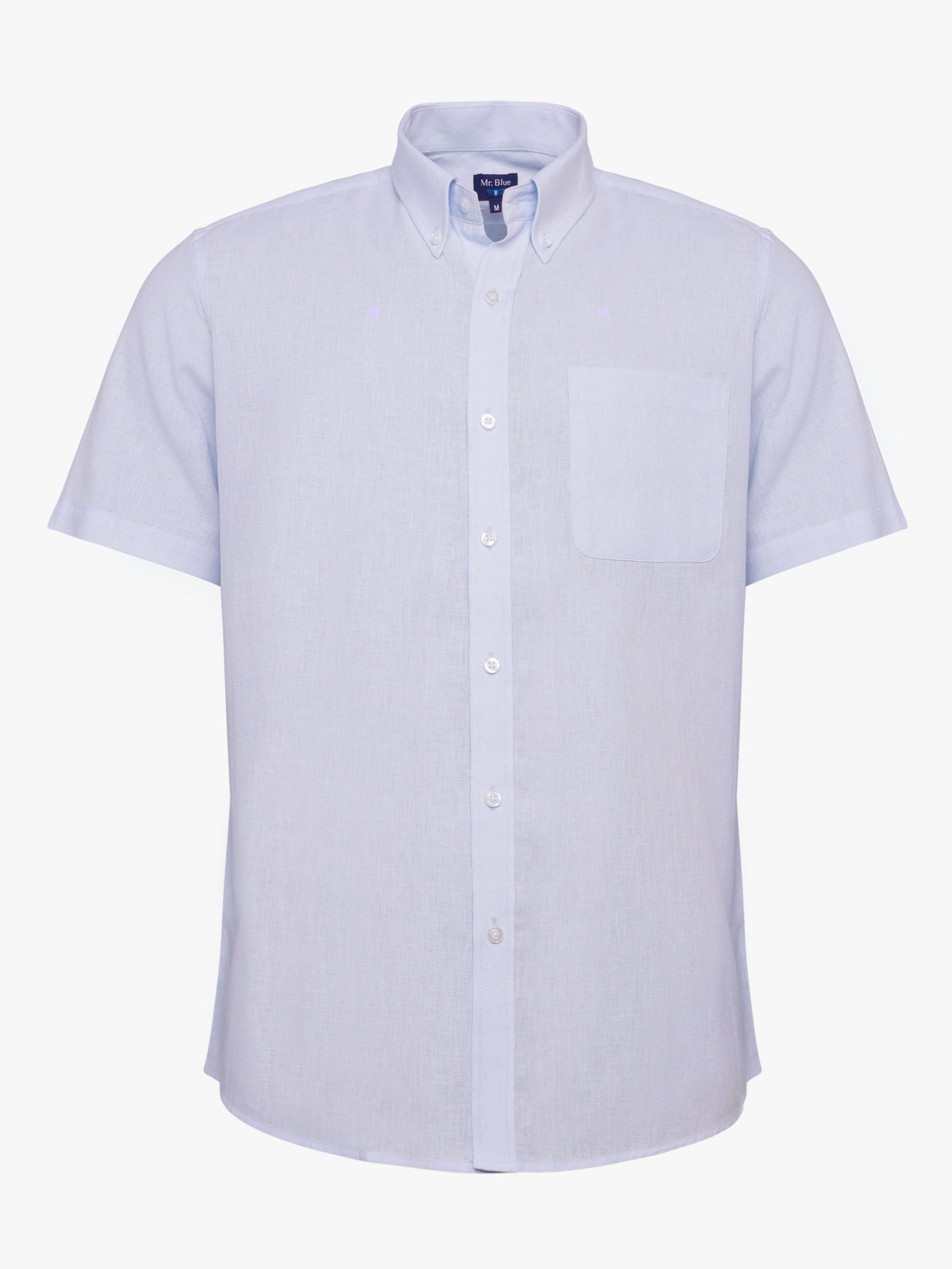 Camisa Regular Fit Lino Azul Mr. Blue