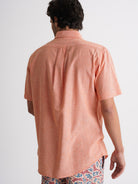 Camisa Regular Fit Lino Naranja Mr. Blue