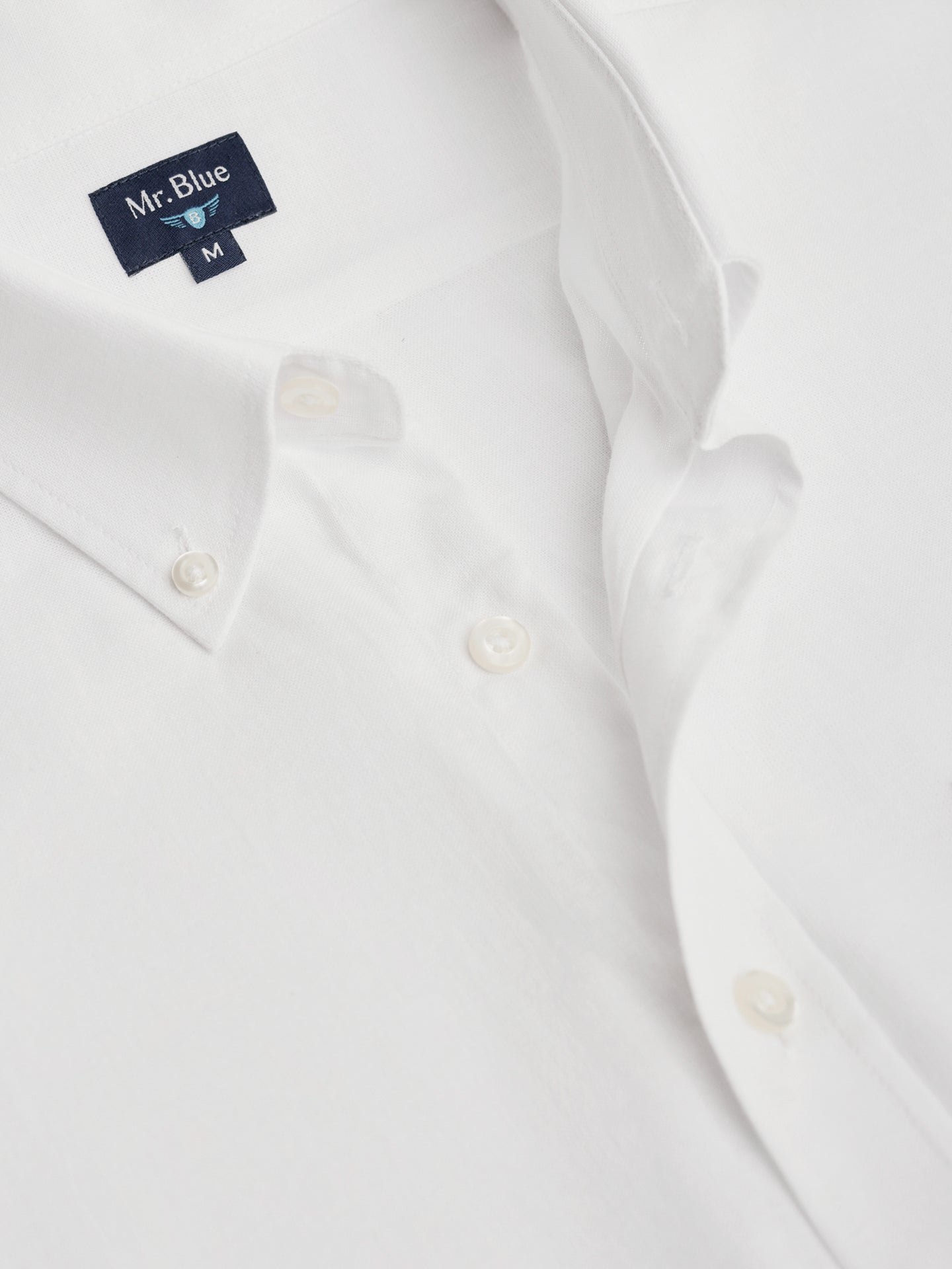 Camisa Regular Fit Linho Branca Mr. Blue