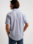 Camisa Regular Fit Lino Azul Mr. Blue
