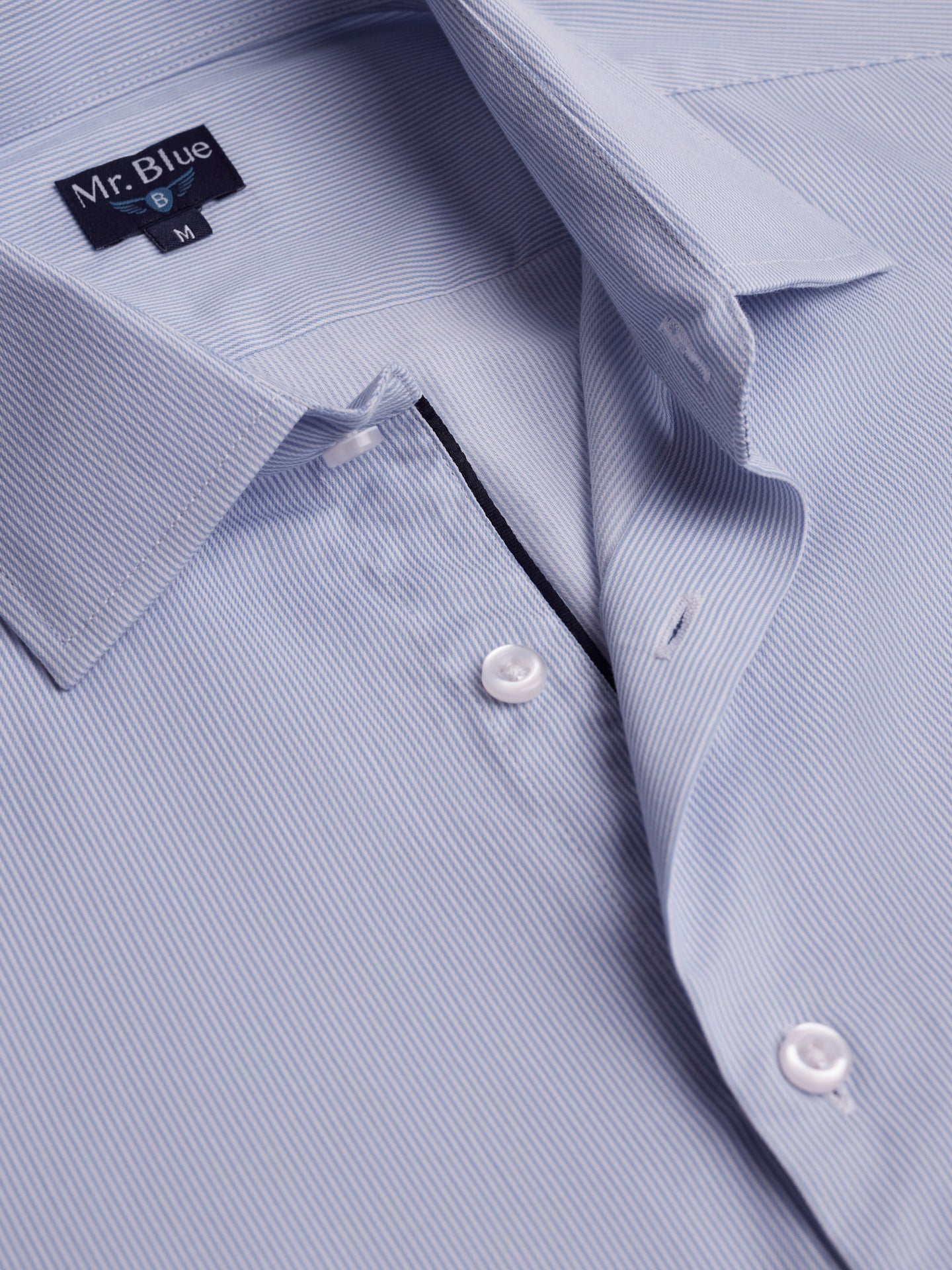 Camisa de sarga de corte slim de Mr. Blue