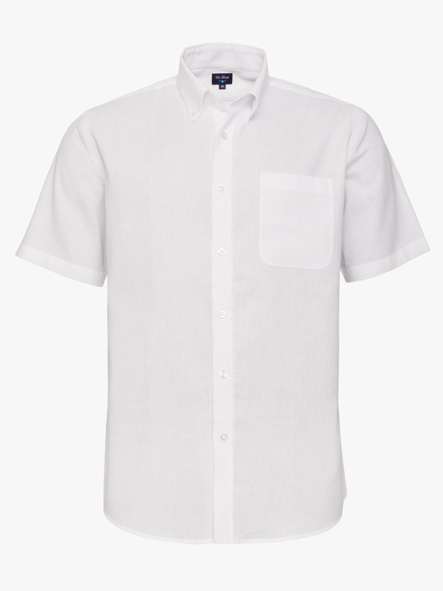 Camisa Regular Fit Lino Blanca Mr. Blue