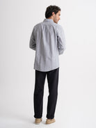 Camisa Regular Fit Lino Azul Mr. Blue